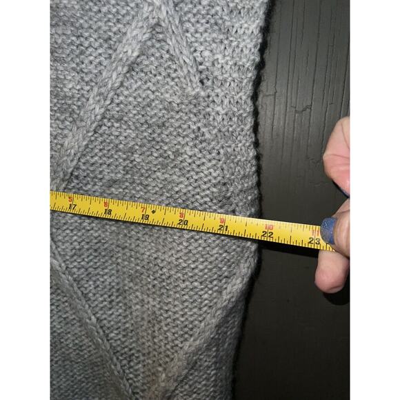 Ann Taylor Alpaca Blend Wool Gray Cardigan Open Front Sweater Women’s L - Picture 6 of 6